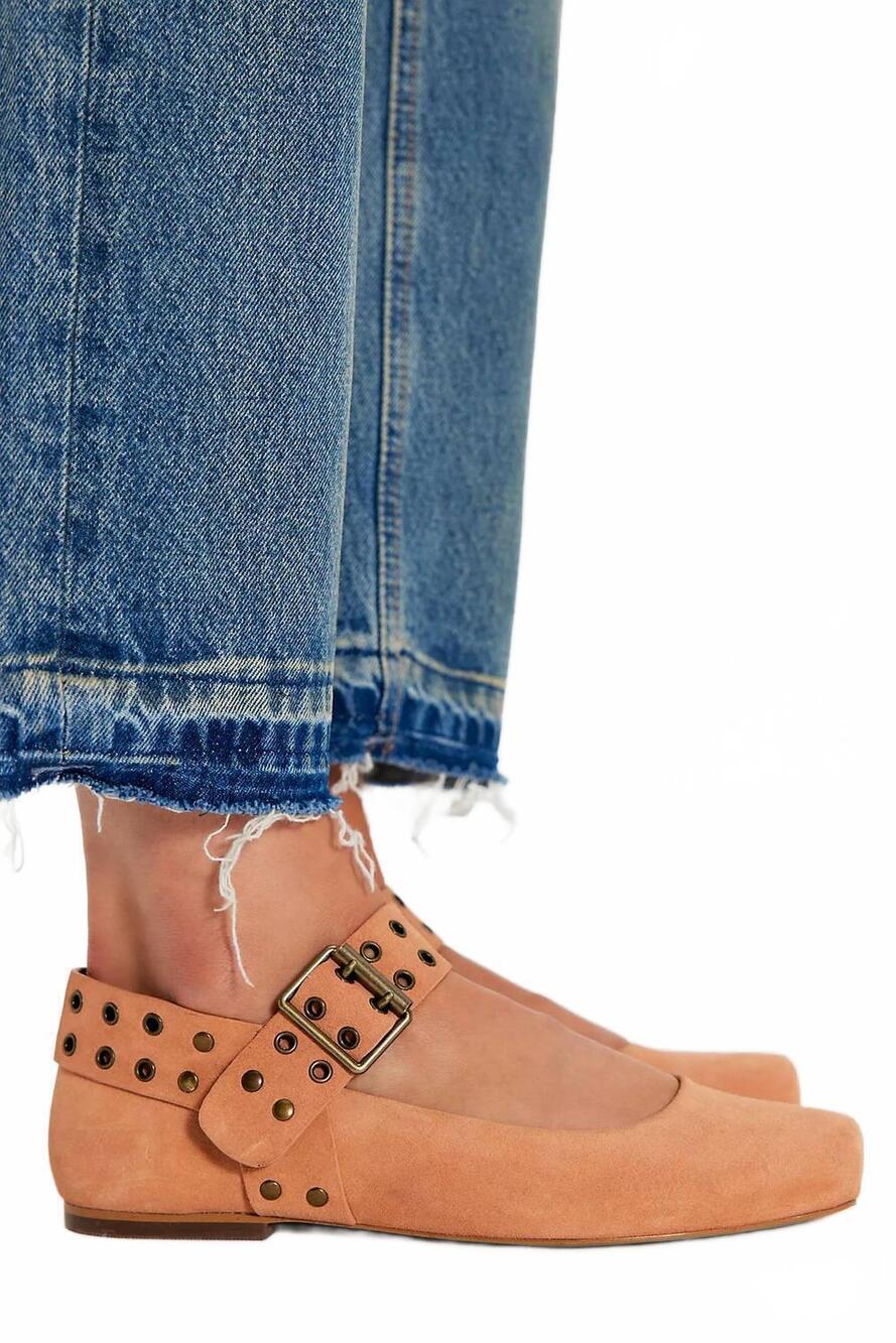 NEW FREE PEOPLE women's maggie round toe mary jane flats in rose